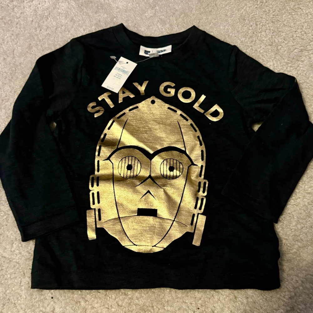 BabyGap Star Wars C-3PO Black LS t-shirt - 4T - NWT